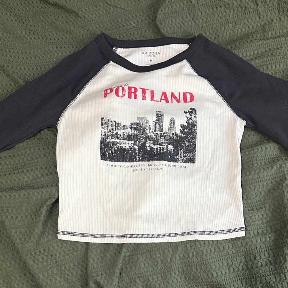 Arizona Jean Company Kids Portland Graphic Raglan Tee - Black and White